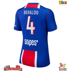 Paris Saint-Germain Lucas Beraldo #4 Replica Home Stadium Shirt for Women 2026-27 Short Sleeve